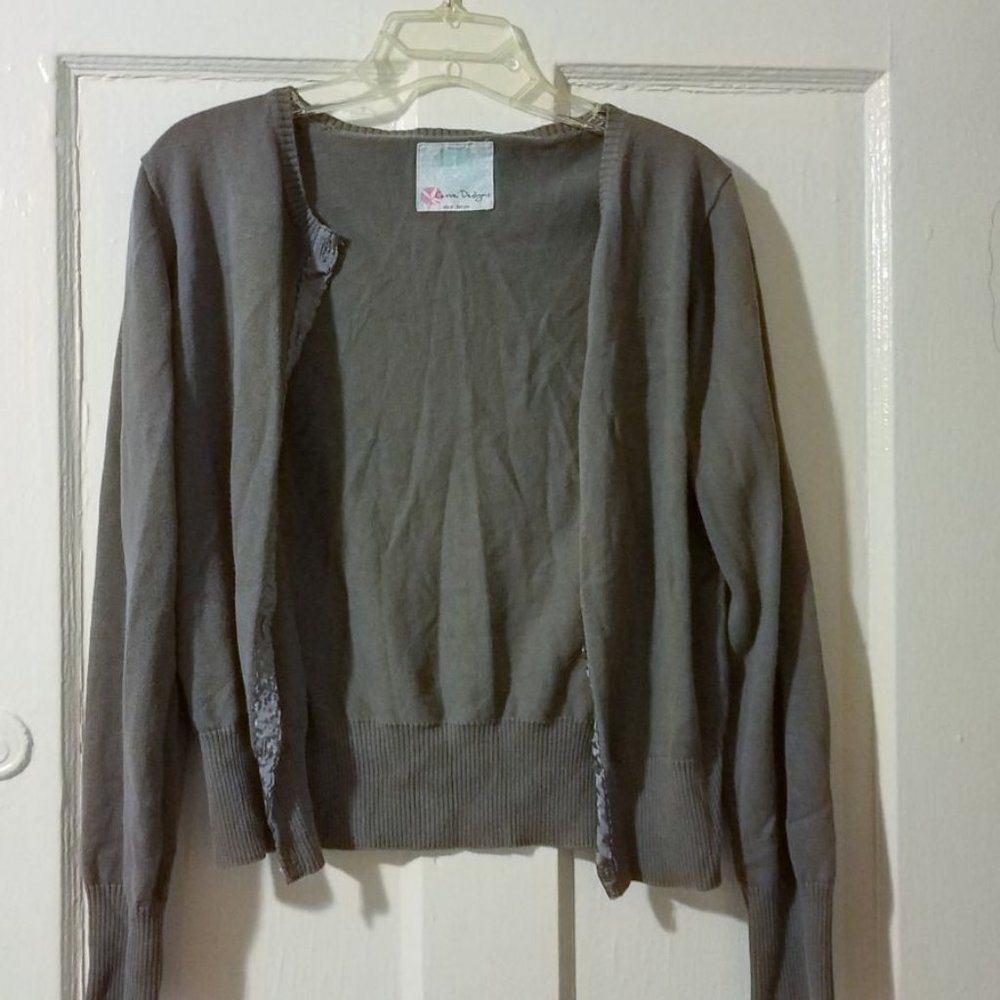 Donating end of wk - gray cardigan